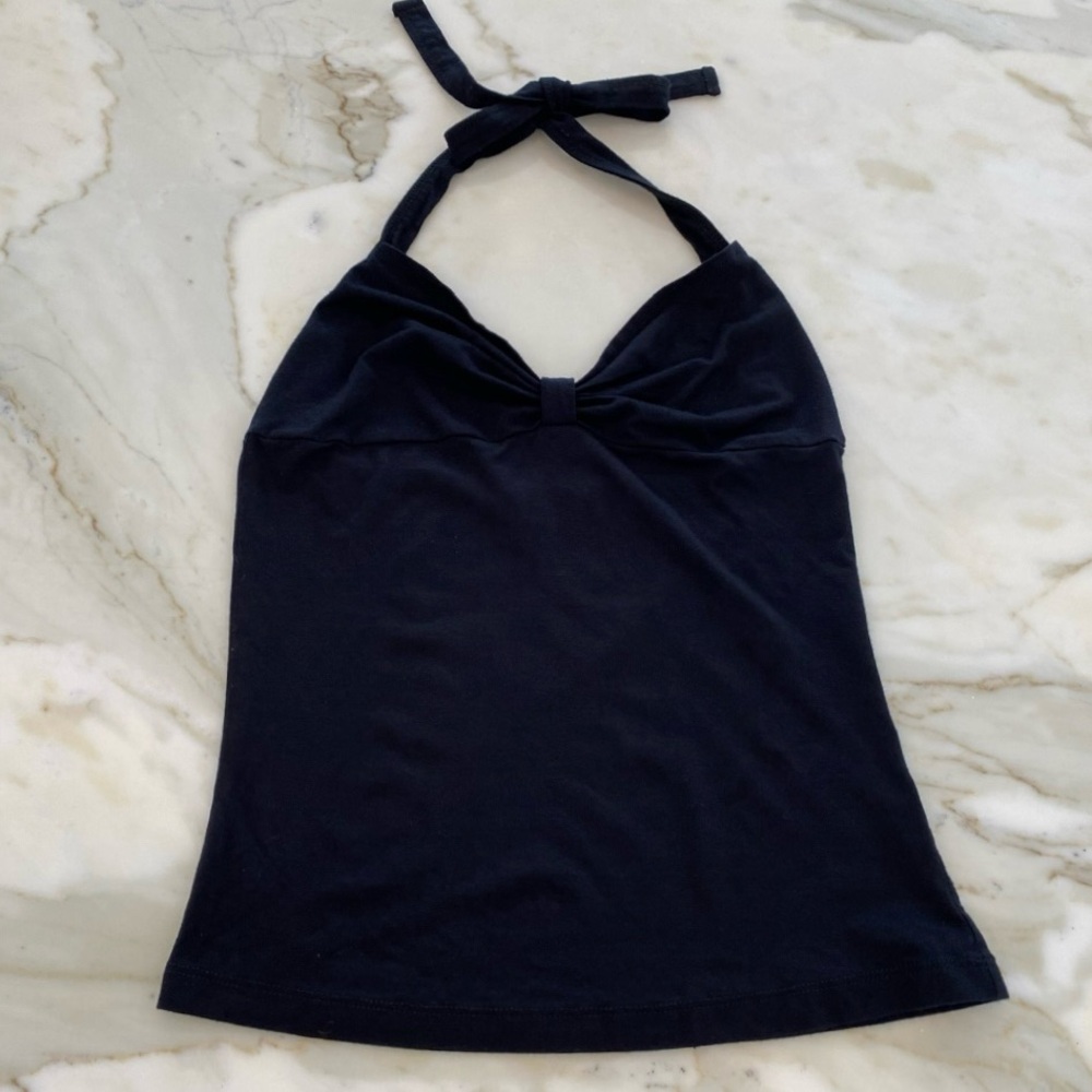 FRENCH CONNECTION BLACK HALTER TOP SMALL NWOTS!